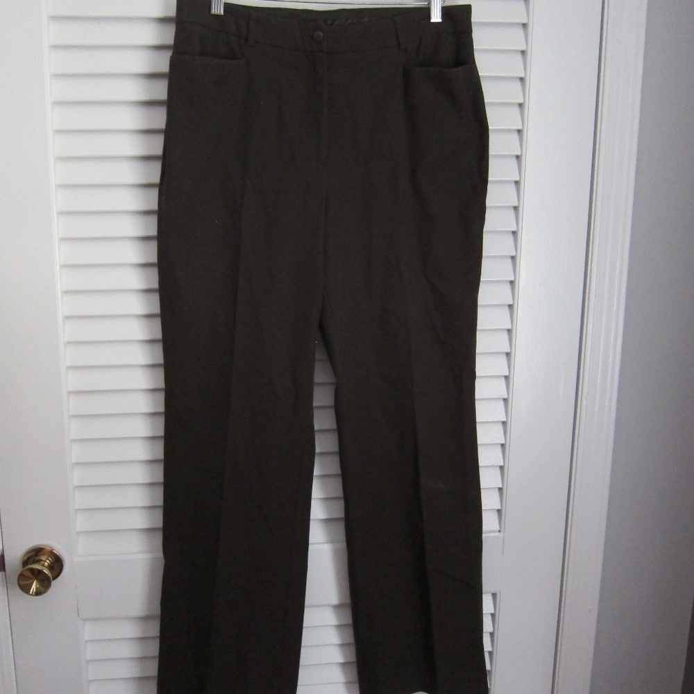 CHICO'S Brown Stretch Straight Leg Trouser Pants sz 2